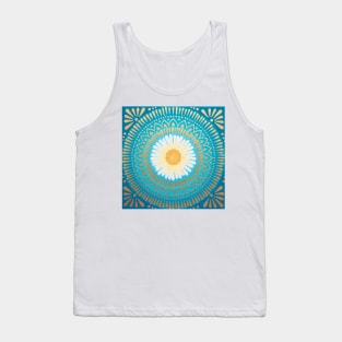 Teal and Gold Mandala Tank Top